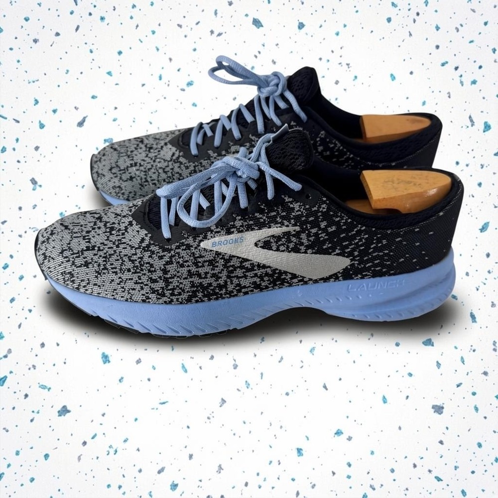Brooks Launch 6 Womens Running Shoes Black Grey Blue 1202851B032 Size 10